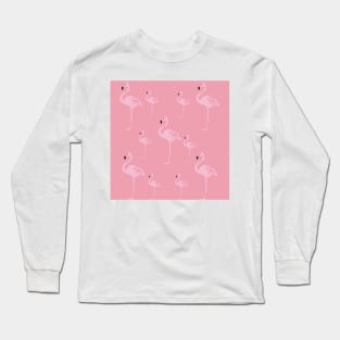 Pink Flamingo Birds Long Sleeve T-Shirt